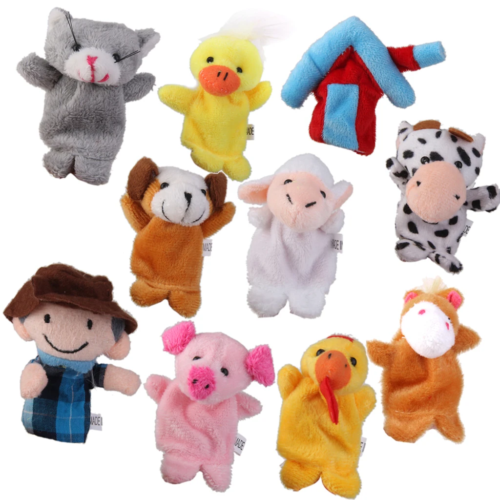Baby Educational Plush Toys Finger Puppets Story Old MacDonald's Farm 10pcs