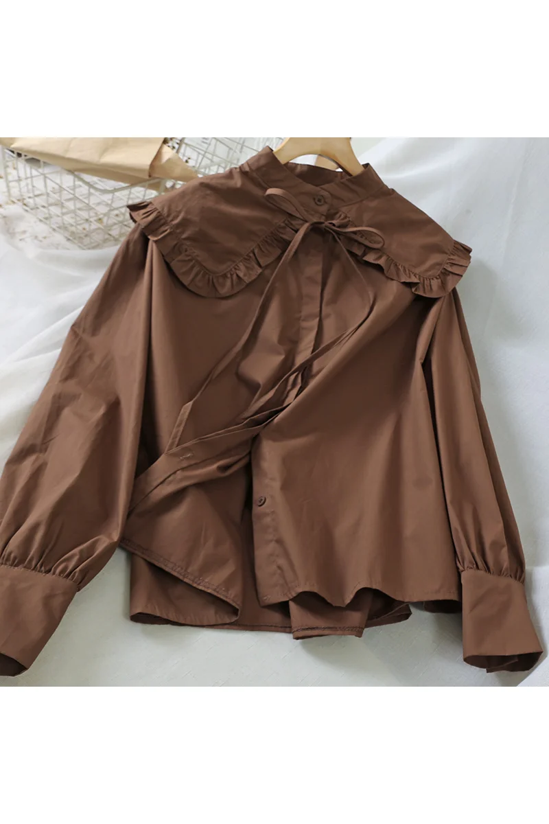 Ruched Baby Doll, свободная стильная блузка с буфами на рукавах, топ, Женский Топ, однотонный, кавайная сорочка, Femme Chemisier Blusa Mujer Camisa