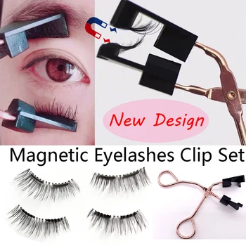 

LEKGAVD New 1Set Reusable Handmade Magnetic Eyelashes&Clip Set Natural Long Wispies Eyelashes Glue-free Eyelashes Beauty Makeup