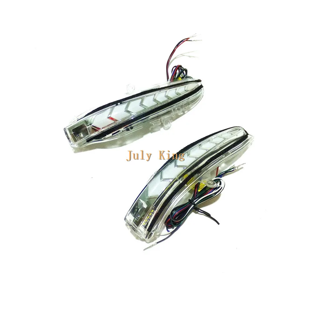 LED Rear-view Mirror Lights Case for Toyota Alphard Vellfire 30 2016-19 B-type DRL + Streamer Yellow Turn Signals + Ground Lamp