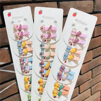 

Stall Supply of Goods New Style Korean-style Girl's Cartoon Barrettes Headband Set Children Seemless Bang Clip