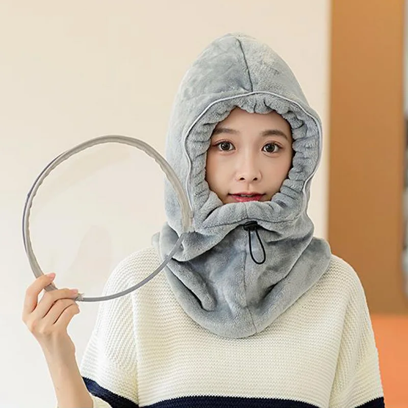 New Fashion Warm Hats Winter Children Beanies Plus Velvet Winter Hats For Women Men Hat With Glasses Cap