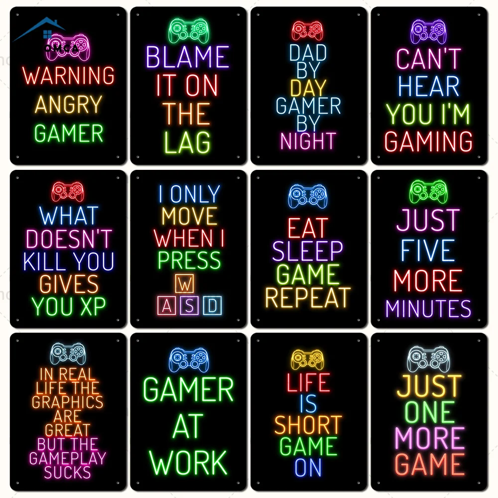 Repeating Game Plate Sign Metal Posters Vintage Home Shabby Tin Children's Prints Room Cave Wall Plaques Decor | Дом и сад
