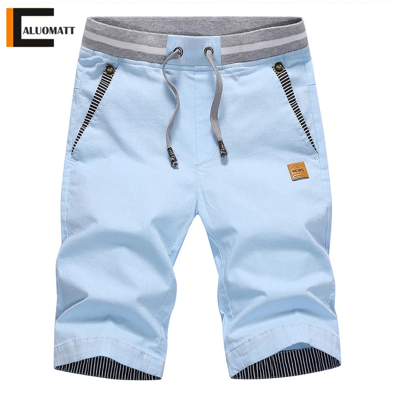 Mens Shorts Sweatpants Jogger Breeches Men Elastic-Waist Male Breathable Cotton Summer