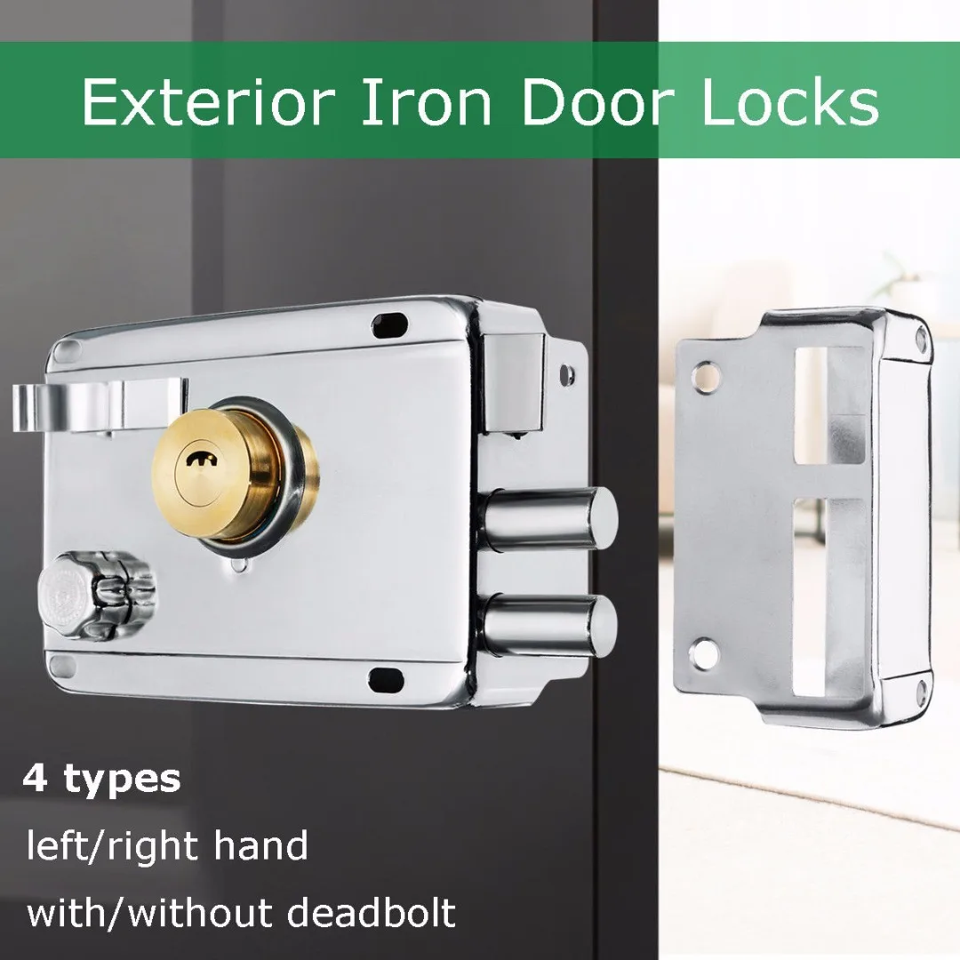 1pc Exterior Door Lock Security Anti-theft Lock Mortise Lock Insurance Gate Lock for Home Furniture Hardware