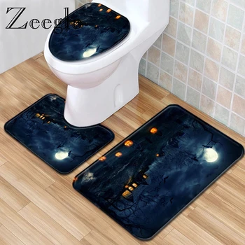 

Zeegle Bath Mat Set Absorbent Toilet Pedestal Rug Anti Slip Bathroom Doormat Flannel Soft Foot Mat Bathroom Carpets Toilet Set