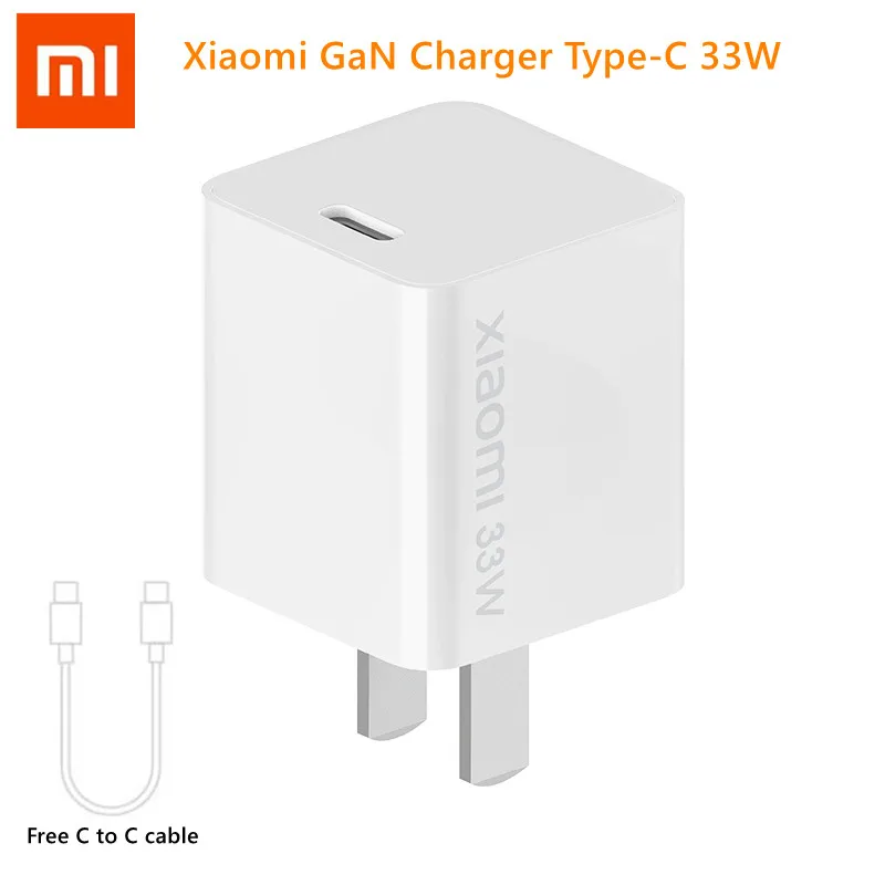 

Original Xiaomi 33W Max GaN Charger Type-C USB Quick Charge for iPhone Xiaomi Mobile Phone With 3A C to C Charging Cable