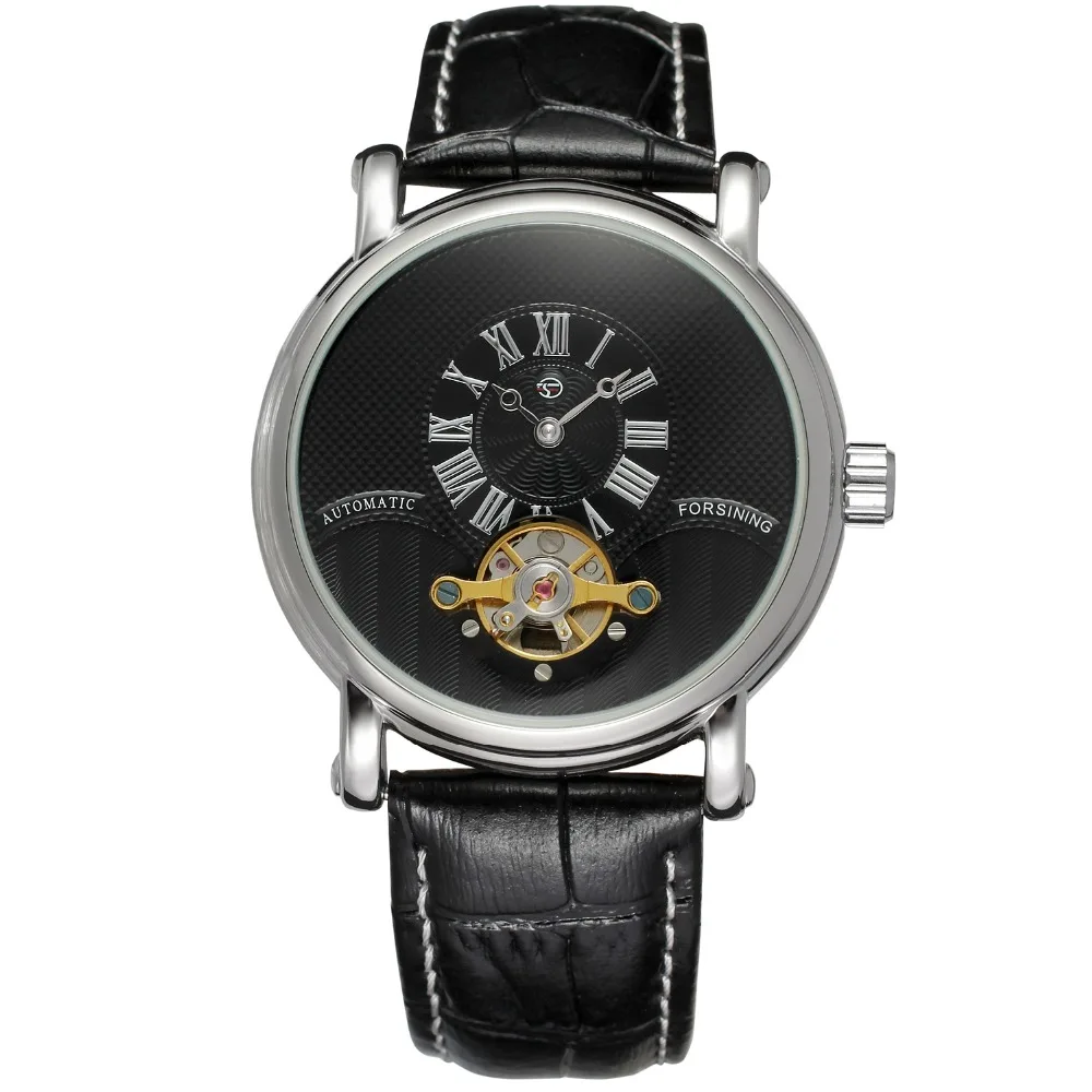 Forsining модные турбийон дизайн Swirl циферблат светящиеся Роскошные Moon Phase Мужские часы лучший бренд класса люкс автоматические часы для мужчин