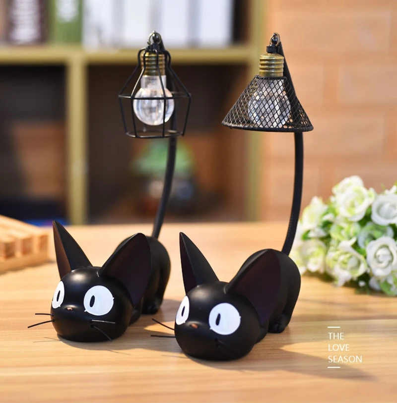 LED Night Light Creative Resin Cat Animal Night Light Ornaments Home Decoration Gift Small Cat Night Lamp  (1)