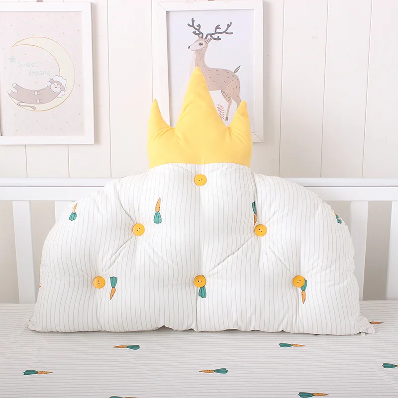 15Bed Bumper Backrest Baby Bedside Cushion Cotton Crown Shape Pillow Crib Protector Pillow Baby Room Bedroom Decoration
