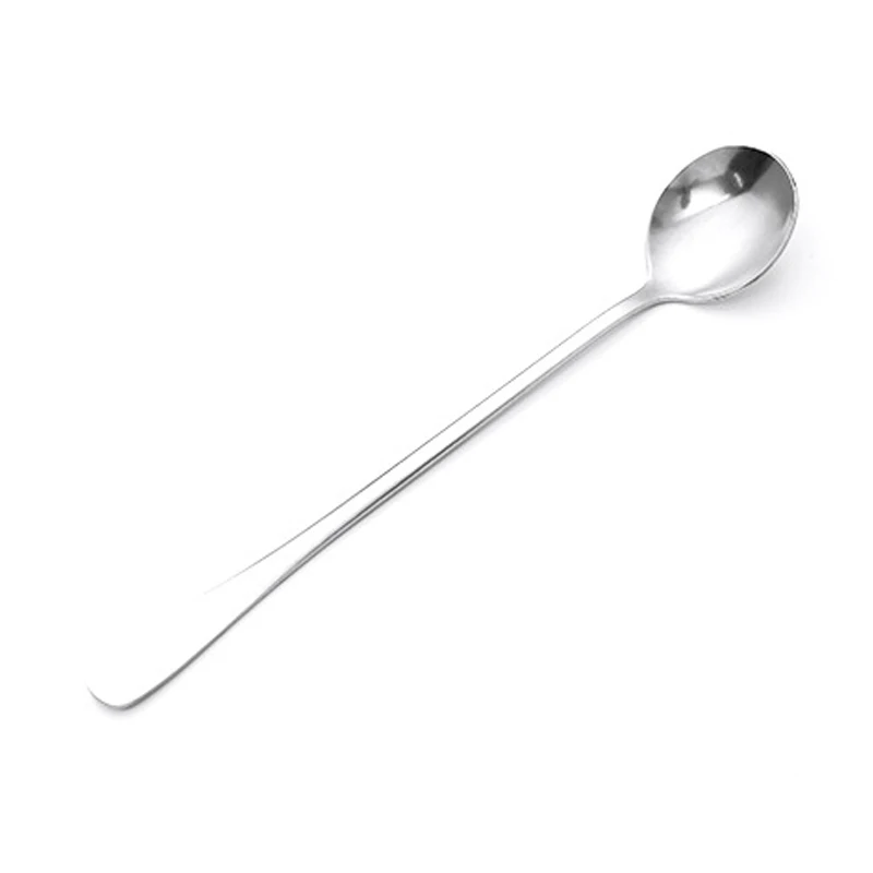

New 1Pc Long Handle Stainless Steel Tea Coffee Spoon Cocktail Ice Cream Spoon Spoons Cutlery Round Head