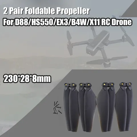 2 Pairs Propeller Foldable Props for D88 EX3HS550B4WX11 FPV RC Drone 100 New Compact for JJRC X11 Brushless Dropshipping 2 Pairs Propeller Foldable Props for D88 EX3HS550B4WX11 FPV RC Drone 100 New Compact for JJRC X11 Brushless Dropshipping