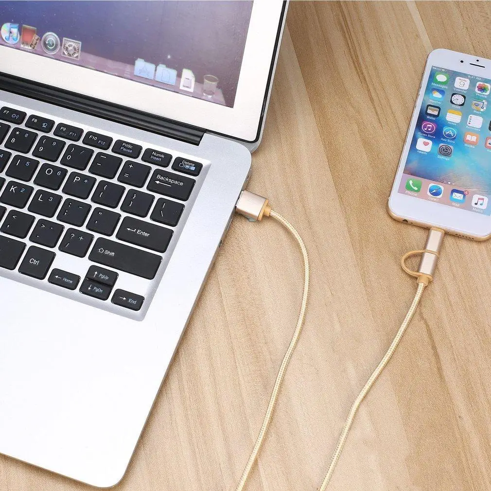 2 в 1 супер длинный микро USB кабель для зарядки мобильного телефона Шнур Iphone