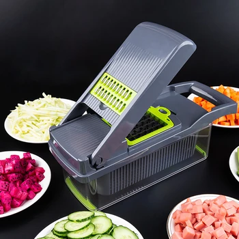 

Mandoline Vegetable Fruit Cutter Manual Slicer Grater Shredder Adjustable Chopper Garlic Press For Kitchen Accessories 12 In 1