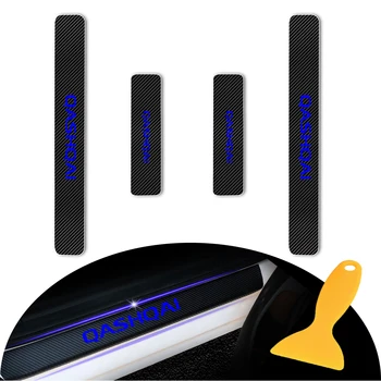 

Door sill guard For Nissan qashqai Carbon Fiber Sticker Car Styling Car Door Sill Protector Scuff Plate Car Accessories 4Pcs