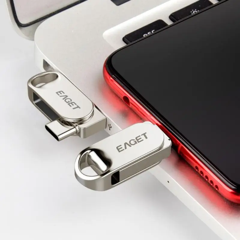 EAGET CU30 16 Гб/32 ГБ/64 Гб/128 Гб металлический USB 3,0/type-C флеш-накопитель карта памяти OTG Тип C ручка-накопитель для ПК Мини U диск