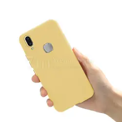 Vibrant Matte Silicone Phone Case - Soft TPU Back Cover for VIVO Y85 Y89 (Yellow)