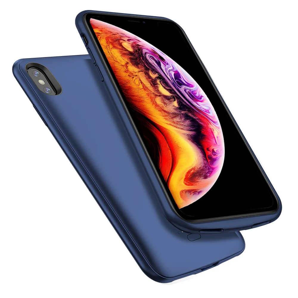 4000 мА/ч для iPhone X XS, чехол для зарядки внешнего аккумулятора, умный USB Магнитный внешний аккумулятор, чехол для зарядного устройства - Цвет: Blue