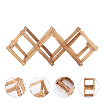 

1Pc ooden Wine Display Rack Foldable Wine Storage Shelf for Home Brown