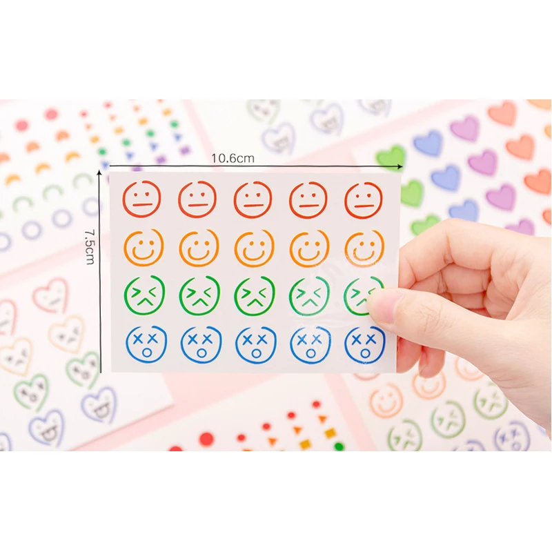 50 пакетов Kawaii emjoy smiley тату-наклейки для лица мини клевый стикер Скрапбукинг индивидуальная наклейка s запеченная с любовью