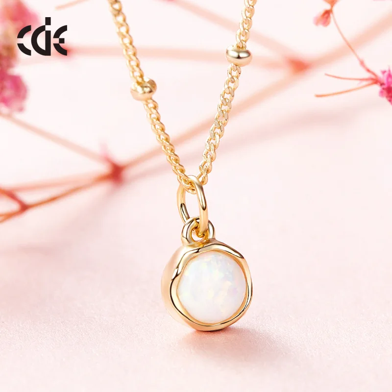 

CDE Australia Opal Opal Color S925 Fine Silver Long Clavicle Necklace Jewelry