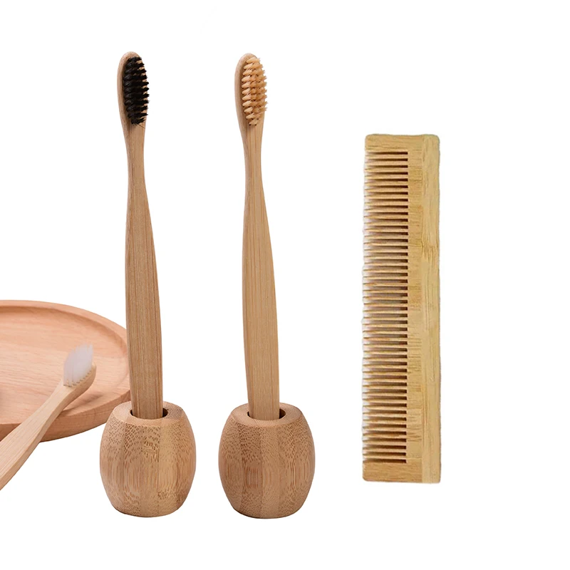 

Dropshipping Wholesale 1Pcs Bamboo Toothbrush Holder Eco Friendly ToothBrush Bamboo Comb Organic Natural Travel Home Hotel Use