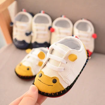 

Baby Boys Girls First Walkers Spring Autumn New Small Frog Sewing Bag Toddler Shoes Rubber Sole Baby Shoes