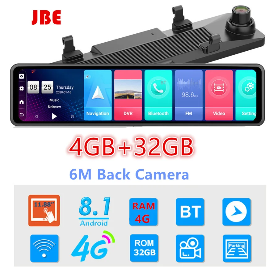 ڵ ̵ ̷ ī޶, 12 ġ, 4G, ȵ̵ 8.1,  ķ, 4G RAM 32G ROM, GPS, ̼, ADAS, ڵ  ڴ, , DVR