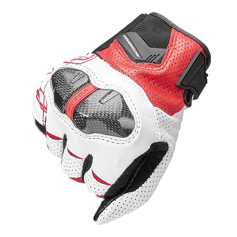 Новые мотоциклетные перчатки черные гоночные перчатки с сенсорным экраном Натуральные Кожаные Перчатки для мотоциклистов белая гоночная команда перчатки мужские