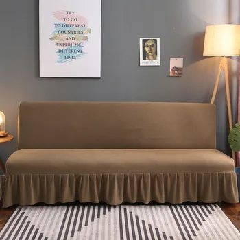 

Sofa Cover with Skirt Without Armrest Stretch Universal Couch Cover Furniture Slipcover for Living Room Two/Three/Four-seater