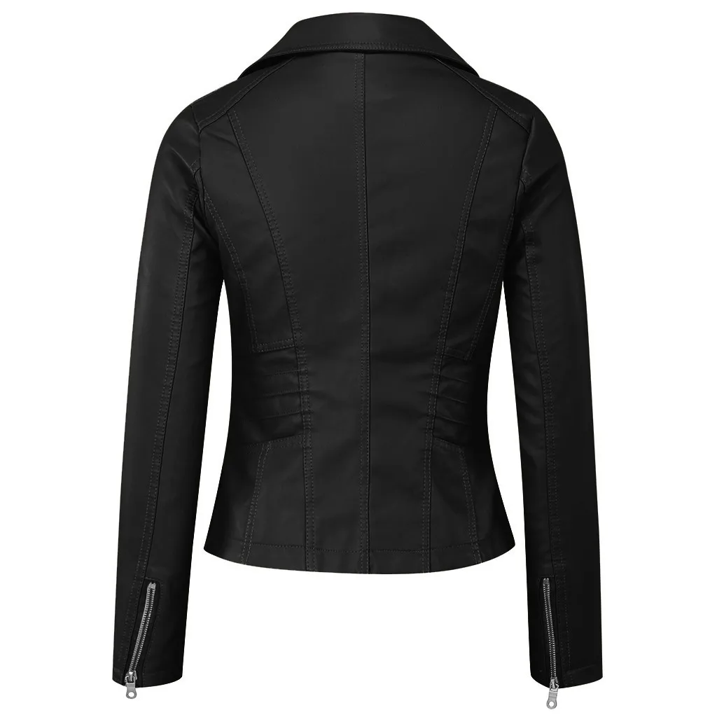 Abrigos mujer invierno зимнее пальто женское короткое пальто куртка из искусственной кожи пальто на молнии Верхняя одежда с карманами manteau femme