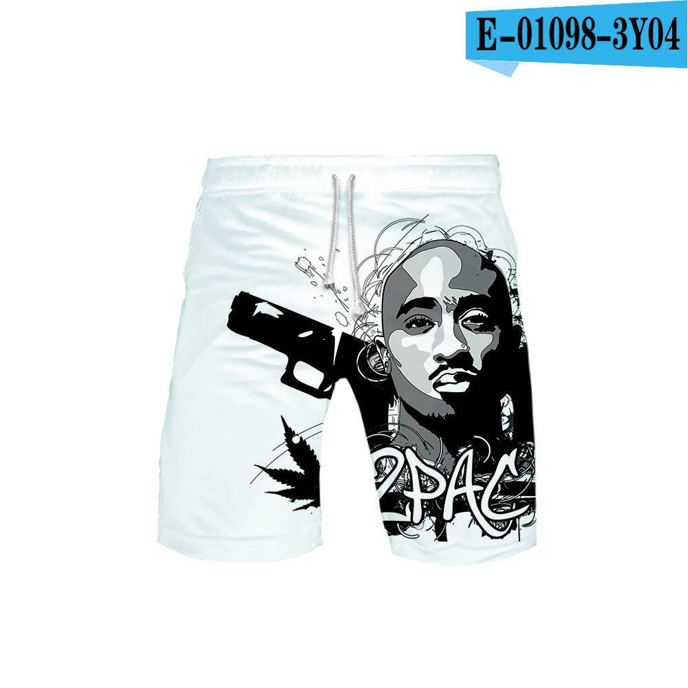 Мужские 2PAC Тамплиер 3D пляжные шорты крутые летние Kpop быстросохнущие пляжные шорты tupac мужские хип-хоп Короткие штаны praia - Цвет: E