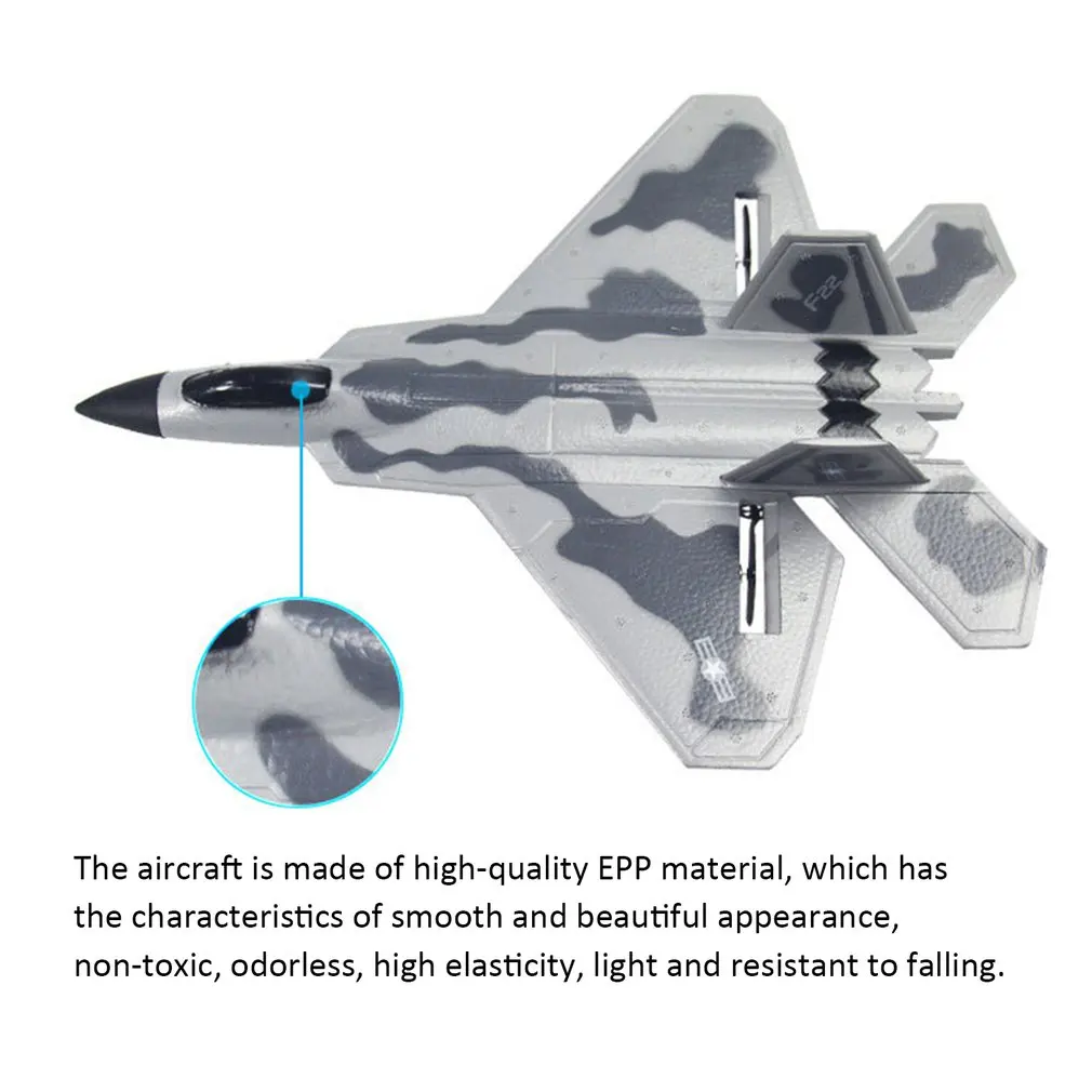 F22 пульт дистанционного управления Истребитель с фиксированным крылом Электрический самолет ударопрочный планер из пеноматериала Игрушечная модель самолета сменный аккумулятор