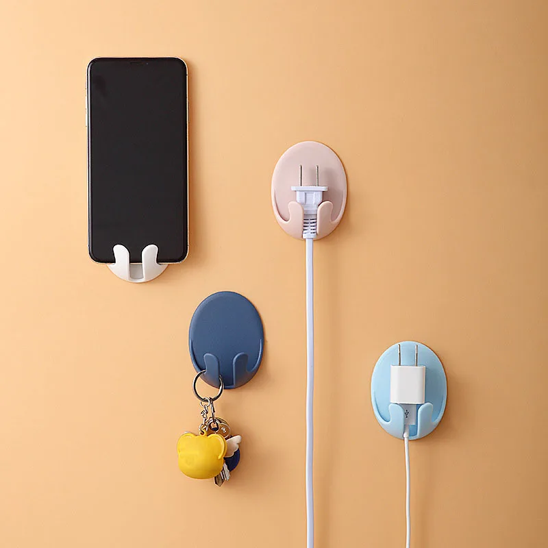 Nordic Style Free Punching Power Cord Plug Hook Key Holder Phone Rack Kitchen Storage Bathroom Accessories Home Decoration | Дом и сад