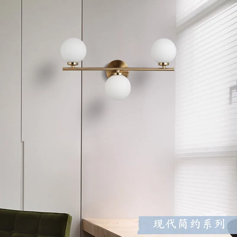 

Modern Bedroom Wall Lights Stair Wall Lamp Sconce Globe Glass Ball Heads Vintage Indoor Lighting Fixtures