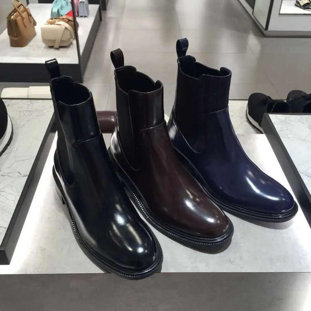 

Women's Shoes England Short Boots With Head Handsome Elastic Short Chelsea Woman Boots