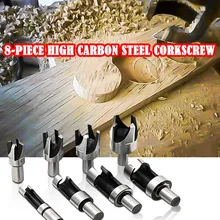 Набор резцов для отверстий для деревянных заглушек, набор инструментов для резки заглушек с 10 мм хвостовиком из высокоуглеродистой стали, режущее сверло