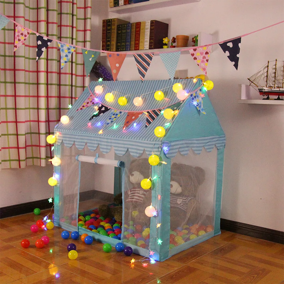 

Indoor and outdoor pongee small square castle wave ball pool children house printing game tents education toy