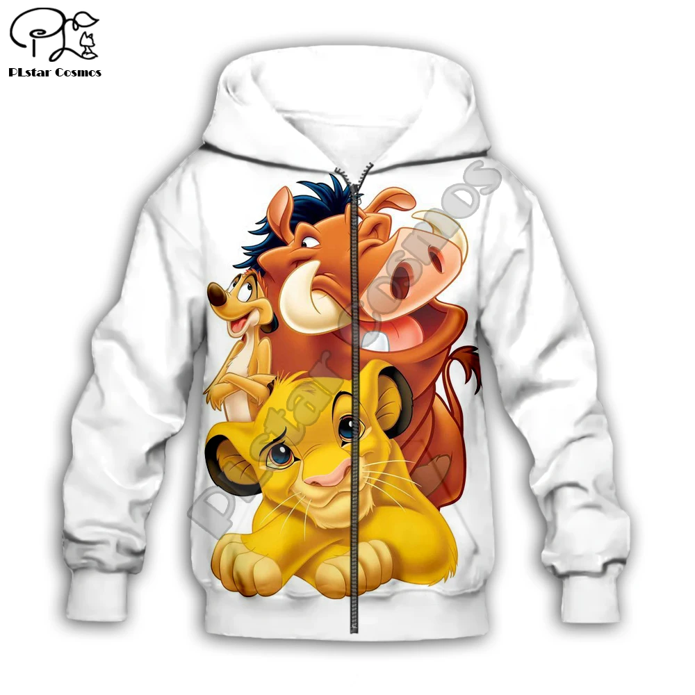 Simba в «Король Лев», кофты с капюшоном, с героями мультфильмов для маленьких детей Объёмный рисунок(3D-принт) толстовки на молнии, Для мальчиков и девочек с длинными рукавами и с принтом героев мультфильмов из Стиль-2