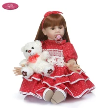 Младенец получивший новую жизнь девочка-принцесса 60 см мягкие силиконовые реалистичные детские куклы игрушки от 6 до 9 мес., настоящие Детские Размеры Bonecas реалистичные детские Bebes