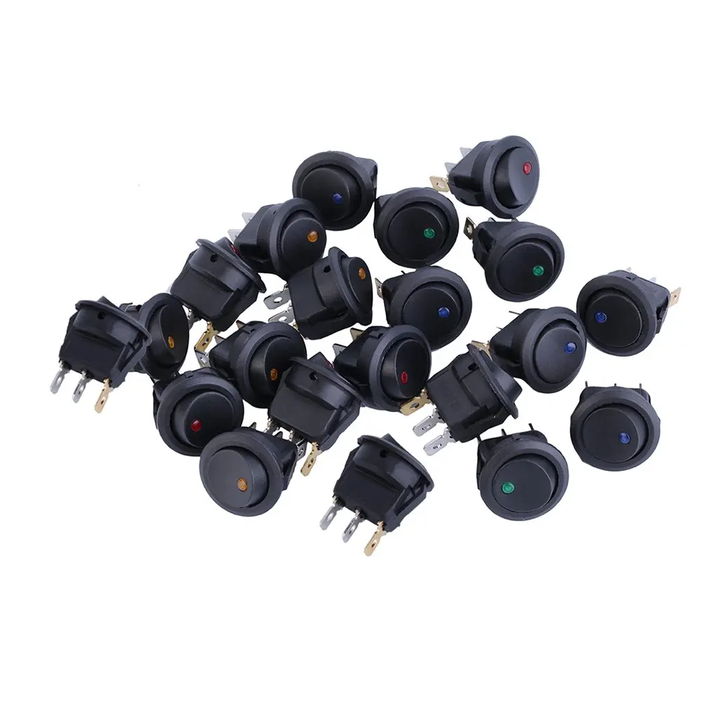 

Drop Shipping 1pc 2020 high quality 20pcs LED Dot Light 12V Car Auto Boat Round Rocker ON/OFF Toggle Switch In Stock