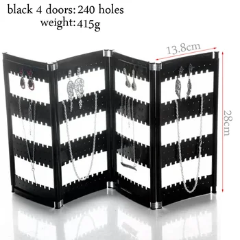 

Fashion Acrylics Necklace Earrings Storage Jewelry Display Stand Black Doors Design Nice Jewelry Hanging Holder Rack