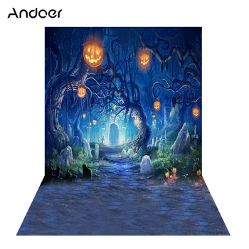 

1.5 * 2m Photography Background Backdrop Digital Printing Hallowmas Halloween Pumpkin Graveyard Pattern for Photo Studio