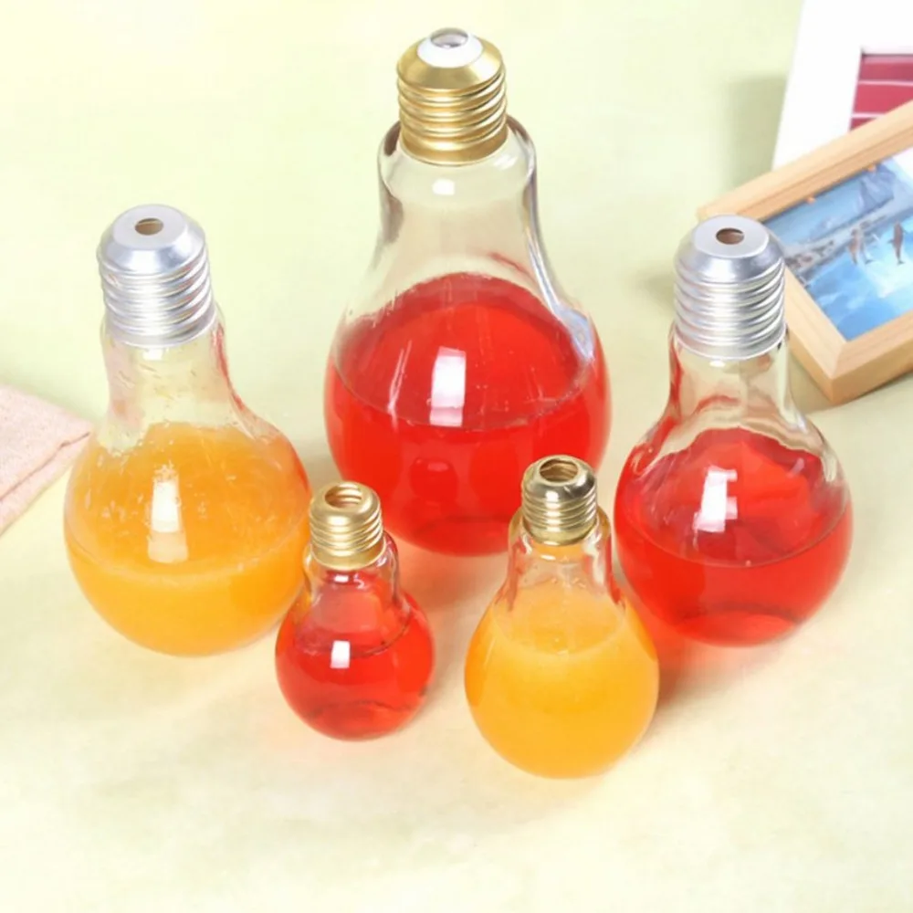 

Summer Bulb Shape Water Bottle Cute Brief Fashion Cute Milk Juice Light Bulb Leak-proof Cute Water Bottle Portable
