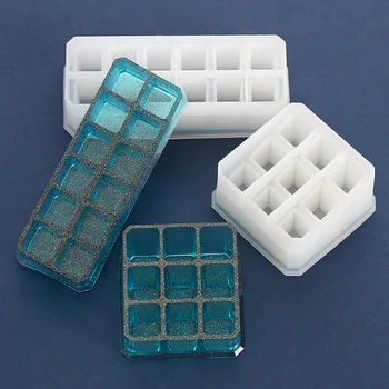 

Lipstick Storage Box DIY Hand Made Crystal Trinket Silicone Mold for Resin Epoxy Resin Mold Pigment Bottle Storage UV Resin Mold