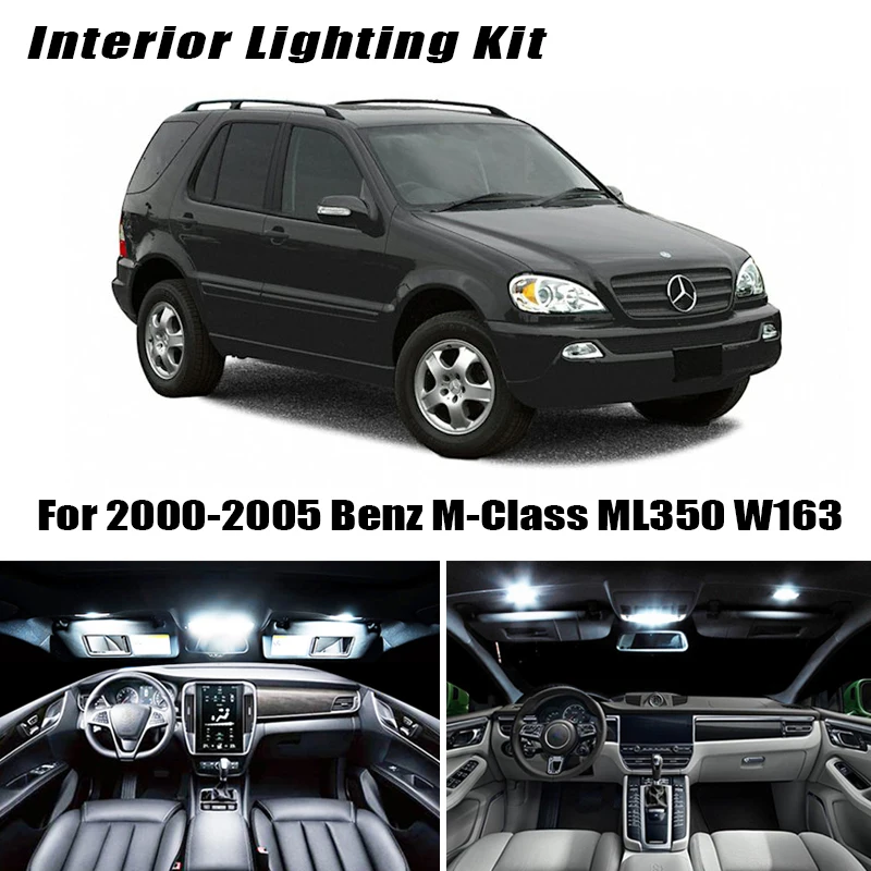 15 шт. автомобильные лампы для салона Mercedes Benz M Class ML350 W163 2000 светильник|Сигнальная