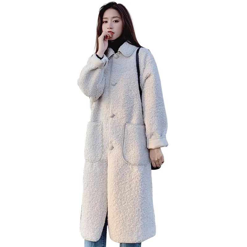 Хлопковое пальто, зима, стиль, корейский стиль, женская одежда, Ретро стиль, шикарный стиль, покрытый кромкой мех, овечья шерсть, пальто