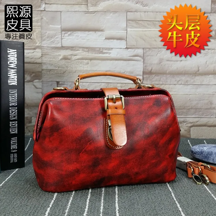 

Origional Hand-rub Color WOMEN'S Leather Bags Doctor's Bag jia zi bao First Layer Cowhide Leather Single-shoulder Bag Shoulder B