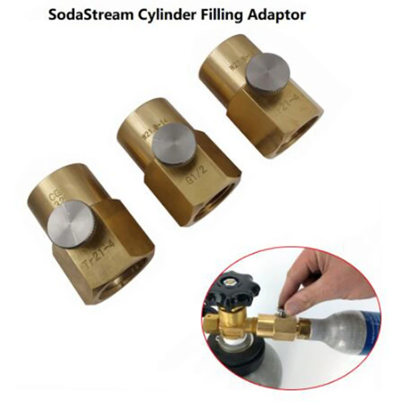 

TR21-4 to W21.8 CO2 Cylinder Refill Adapter Connector Tool Kit For Filling Tank Sodastream Soda Club Water Sprinkler