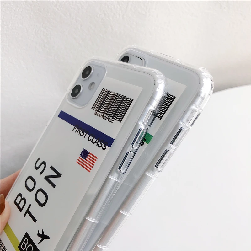Hot New York Seoul Tokyo INS First Class Ticket Phone Case For Samsung S9 S8 Note 10 9 Plus cover Luxury 3D clear Flight Ticket